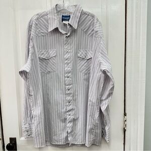 Vintage Wrangler Western pearl snap button down long sleeve shirt men's 2xl tall